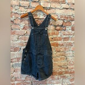 Old navy black denim short overalls size small